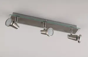 Luminosa SPOT LED 3 Light Adjustable Spotlight Bars Nickel 400lm 2700K 46x12x7cm