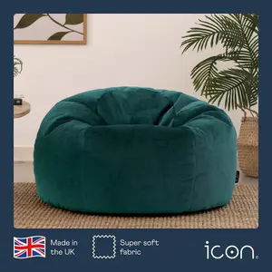 icon Aurora Classic Velvet Bean Bag Chair Teal Green Bean Bags