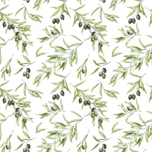 Galerie Just Kitchens Green Olive Drupe Wallpaper Roll