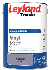 Leyland Trade Vinyl Matt Walls & Ceilings Emulsion Paint Purple Surf (PPG1173-5) 5L