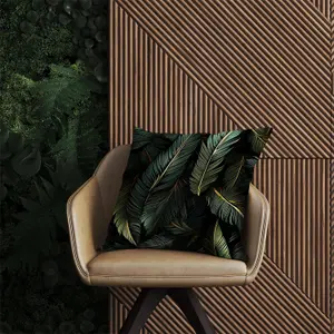 Green and Gold Leaves Outdoor Cushion 60cm x 60cm