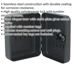 Secure Wall Mounted Mini Key Cabinet Safe - Holds 20 Keys with 3-Digit Combination Lock