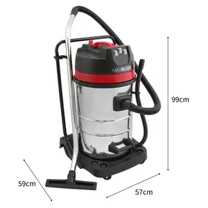 Industrial Vacuum Cleaner 80L Wet & Dry 3000W Stainless Steel Commercial Hoover