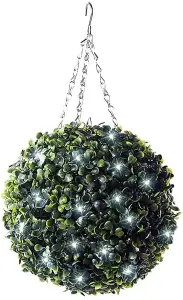 Best Artificial Pre-Lit Outdoor 28cm Green Boxwood hanging Plastic Grass Topiary Ball