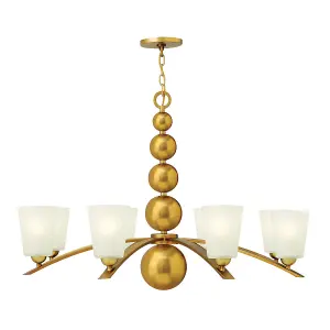 Elstead Zelda 8 Light Multi Arm Chandelier Vintage Brass Finish, E27