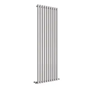 Vertical White Single Oval Panel Radiator (H)1800mm x (W)590mm, 6260 BTU.