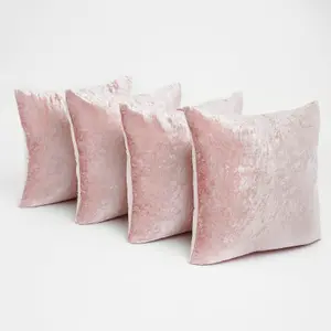 Luxury Crushed Velvet Set of 4 Filled Cushions and Covers