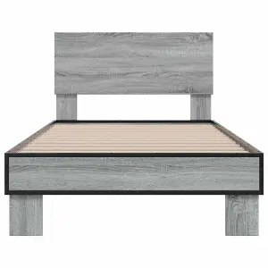 Berkfield Bed Frame without Mattress Grey Sonoma 90x190 cm Single