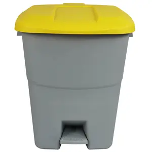 Pedal Operated Recycling Bin - 50 Litre - Yellow Lid