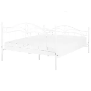 Metal EU Double Size Bed White ANTLIA