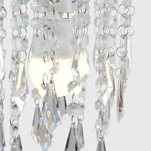 ValueLights Chandelier Design Ceiling Pendant Light Shade With Clear Acrylic Jewel Effect DropletS