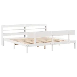 Berkfield Bed Frame without Mattress White 200x200 cm Solid Wood Pine