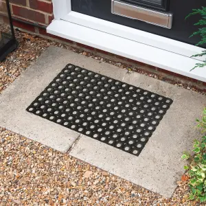 Nicola Spring - Heavy Duty Rubber Door Mat - 60 x 40cm - Black