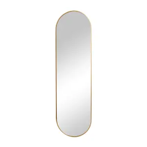 Melody Maison Gold Oval Framed Wall Mirror 140cm x 40cm