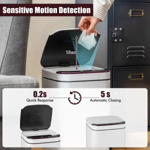 Costway Intelligent Touchless Trash Can 13L Small Smart Motion Sensor Smart Garbage Can