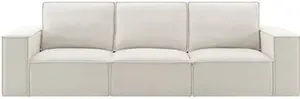 DUSK Brooklyn 3 Seater Sofa - Ivory - Chenille