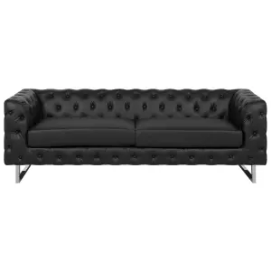 Faux Leather Sofa Set Black VISSLAND