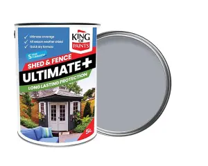 Light Grey Fence Paint King of Paints Goose Grey Ultimate+ 5 Litres