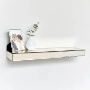 Melody Maison Champagne Mirrored Floating Wall Shelf