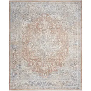 Blue Multicolour Floral Bordered Traditional Rug For Dining Room Bedroom & Living Room-160cm X 229cm