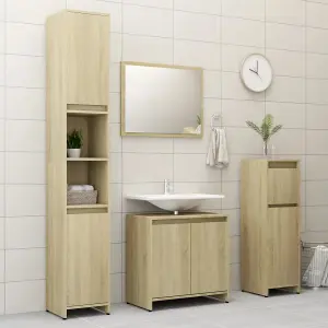 Berkfield Bathroom Cabinet Sonoma Oak 60x33x61 cm Engineered Wood