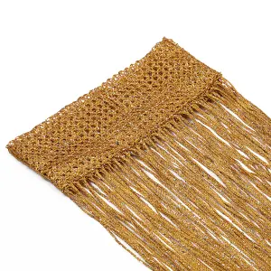 String Curtain Panel Spaghetti Tassel Curtain, 200cm x 90cm - Gold