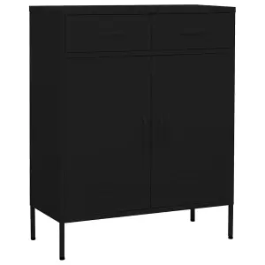 Berkfield Storage Cabinet Black 80x35x101.5 cm Steel