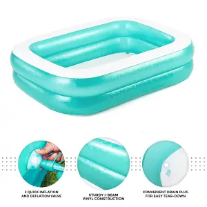 Bestway Rectangular Inflatable Swimming Pool Family Garden Paddling Pool for Summer Fun Samll