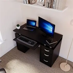 Vida Design Otley 3 Drawer Computer Desk Black