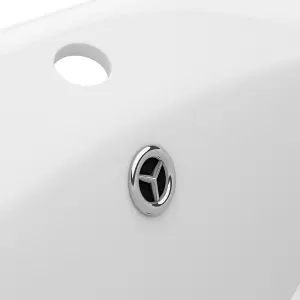 Berkfield Luxury Basin Overflow Oval Matt White 58.5x39 cm Ceramic