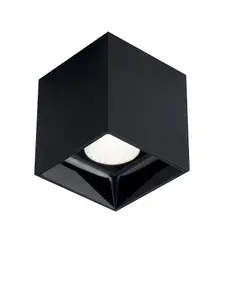 Luminosa Mig LED Square Surface Mounted Anti-Glare Downlight, Black, 4000K