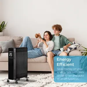 Ometa Smart Oil Filled Radiator 2500W in Black