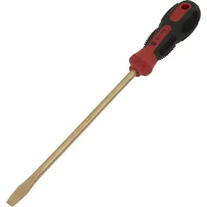 Premium 8 x 200mm Non-Sparking Slotted Screwdriver with Soft Grip Handle