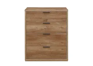 Birlea Stockwell 4 Drawer Chest Rustic Oak