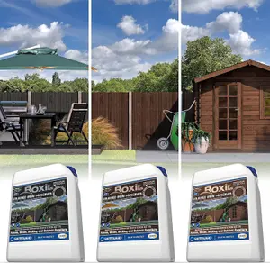 Roxil Wood Stain Preserver (5L Charcoal) - 5 Year Protection for Indoor & Outdoor Wood. No VOCs, Fast-Drying. 25 m Coverage