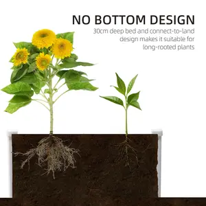 Outsunny Garden Raised Bed Planter Grow Containers Flower Pot PP 100 x 80cm