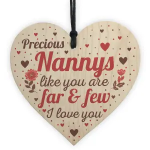 Red Ocean Nanny Gifts From Grandchildren Nan Heart Plaque Wooden Birthday Christmas Keepsake Sign THANK YOU