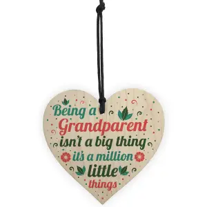 Red Ocean Grandma And Grandpa Gifts For Nan And Grandad Wooden Heart Birthday Christmas Grandparent Gift