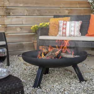 La Hacienda Pittsburgh Steel Matt Black Oiled Finish Firepit