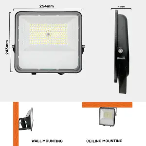 100W LED Floodlight, 13500 Lumens, IP65 Waterproof Outdoor Security Lights, 4000K Natural Cool White