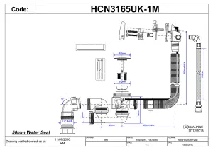 McAlpine HCN3165UK-1M Chrome Plated Brass Bath Filler and Overflow