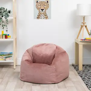 icon Kids Aurora Velvet Bean Bag Chair Dusk Pink Childrens Bean Bags