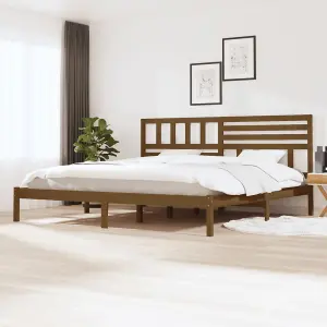 Berkfield Bed Frame Honey Brown Solid Wood Pine 200x200 cm