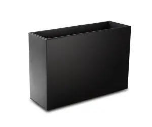 Primrose Zinc Galvanised Tall Cube Planter in Black  89cm