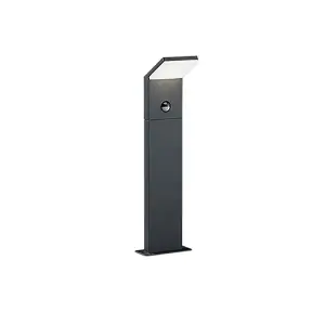 Luminosa Pearl Modern Outdoor Pedestal Light Anthracite 3000K IP54 with PIR - UK Stock