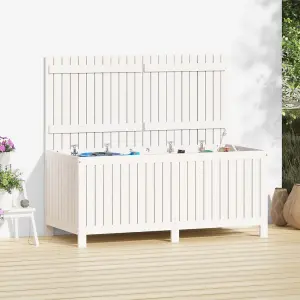 Berkfield Garden Storage Box White 147x68x64 cm Solid Wood Pine