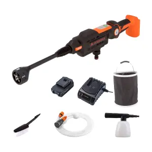 Yard Force 20V Aquajet Cordless Pressure Cleaner with 2.5Ah Lithium-Ion Battery, Charger and Accessories - LW C02A - CR20 Range