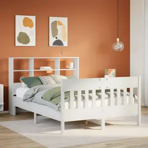 Berkfield Bed Frame without Mattress White 120x190 cm Small Double Solid Wood Pine