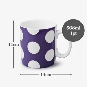 WM Bartleet & Sons Porcelain Large Spotty 1 Pint Mug, Purple