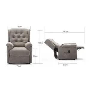 Barnsley Fabric Electric Single Motor Riser Rise Recliner Lift Mobility Tilt Armchair Beige